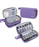 LUXJA Essential Oil Carrying Case - Holds 12 Bottles (5ml-15ml, Also Fits for Roller Bottles), Portable Double-Layer Organizer for Essential Oil and Accessories, Purple - Buy Online on GoSupps.com
