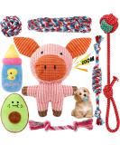 Rio Direct Plush Dog Toys for Small Dogs - 8 Squeaky Cotton Puppy Toys Washable & Non-Toxic Cute Pig Design - Buy Online on GoSupps.com