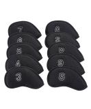 Sword &Shield sports 10Pcs/Pack New Meshy Golf Iron Covers Set Golf Club Head Cover Fit Most Irons. black - Buy Online on GoSupps.com