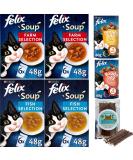 Felix Soup Cat Food Bundle Containing Farm and Fish Selection 48g x24 | Cat Treats 60g x2 | Silvervine Sticks - Buy Online on GoSupps.com