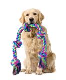 Aitmexcn Indestructible Dog Toys - 5-Knot Rope for Large & Medium Dogs | 100% Cotton Teething Toy (95 cm XXL) - Buy Online on GoSupps.com
