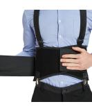 NeoTech Care Lumbar Brace with Removable Pants Clips & Detachable Suspenders - Back Support Belt - Adjustable & Breathable - Shoulder Holsters - Black (Size L) - Buy Online on GoSupps.com
