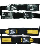 Nordic Lifting Wrist Bandages (4 pcs) - Durable Weightlifting Support for Men & Women | CrossFit & Powerlifting - Gray & Yellow - 1 Year Guarantee - Buy Online on GoSupps.com