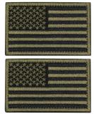 U-LIAN 2 PCS USA Flag Patch | Tactical Morale Patch | Embroidered American Flag | Hook Loop Fastener | Army Green | 2PC - Buy Online on GoSupps.com