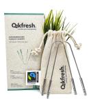 Qikfresh 100% Stainless Steel Tongue Cleaner (2-Pack) | Durable Bad Breath Solution | Fairtrade Cotton Travel Bags | Oral Hygiene for All Ages - Buy Online on GoSupps.com