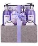 BRUBAKER Lavender Mint Bath & Shower Set - 12-Piece Gift Set in Decorative Jute Box | International Shipping Available - Buy Online on GoSupps.com