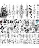 JOEHAPY 33 Sheets Black Outer Space Temporary Tattoos For Kids Boys Girls, Geometric Planets Fake Tattoo Sleeve For Women Men Adults Children, 3D Star Moon Sun Solar Syetem Tattoo Stickers Universe Astronaut Galaxy - Buy Online on GoSupps.com