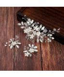 Bride Wedding Hair Pins Set - Rhinestone Clips & Pearl Combs | Elegant Bridal Hair Accessories for Women Girls | 3 Types in Silver - Buy Online on GoSupps.com