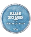 Blue Squid PRO Face Paint - Metallic Blue (30gm) Professional Water Based Single Cake Face & Body Paint Makeup Supplies for Adults Kids Halloween Facepaint SFX Water Activated Face Painting Non Toxic - Buy Online on GoSupps.com