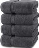 Utopia Towels 4 Pack Premium Bath Towels Set, (27 x 54 Inches) 100% Ring Spun Cotton 600GSM, Lightweight and Highly Absorbent Quick Drying Towels, Perfect for Daily Use (Grey) 4 Piece Bath Towel Set Grey - Buy Online on GoSupps.com