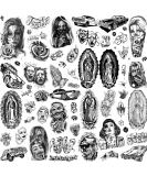 TASROI 6 Sheets Large Chicano Temporary Tattoos For Men Women Adult, Chicana Guadalupe Gangster Temp Fake Tattoos Prisoner Day of the Dead, Halloween Mexico Tattoo Stickers Tatuajes Temporales Autocolante - Buy Online on GoSupps.com