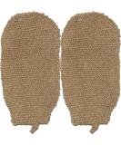2 Pack 100% Natural Exfoliating Hemp Glove Mitten - Bath Sponge Scrubber for Deep Cleansing - Gentle Dead Skin Removal - Double Sided - Machine Washable - Buy Online on GoSupps.com