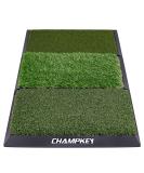 CHAMPKEY Professional Tri-Turf Golf Hitting Mat | Heavy Duty Rubber Backing | Indoor & Outdoor Practice Mat 16x24 PRO Version - Buy Online on GoSupps.com