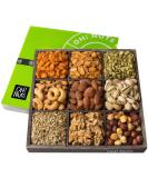 Premium Oh! Nuts Mixed Nuts Gift Basket - Roasted Healthy Gourmet Snack | Variety Holiday Gift for Men, Women, Birthday, Anniversary | Large Wood Food Basket - Corporate Tray - Buy Online on GoSupps.com