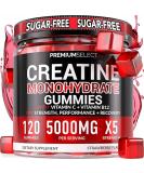 Creatine Monohydrate Gummies Strawberry - Vegan Sugar Free 5g Per Serving | Muscle Builder & Recovery | 120 Count - Buy Online on GoSupps.com