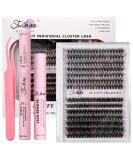 Fenshine Cluster Eyelash Extensions 240pcs - Natural False Eyelashes Mix 9-14mm - Soft Individual Lashes - Extension Kit with 20D/40D Curl - 0.07D - for Volume Lash Looks - Buy Online on GoSupps.com