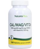 Nature's Plus CalMagVitamin D3 & K2 - 180 Tablets for Bone Health - Buy Online on GoSupps.com