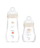 MAM Baby Glass Bottles 2 Pack - Feel Good from Birth 170ml & 260ml - Eco-Friendly Feeding Bottles for Infants - Buy Online on GoSupps.com