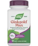 Nature's Way Ginkgold Max 120mg - Advanced Ginkgo Extract for Mental Sharpness, 60 Capsules - Buy Online on GoSupps.com