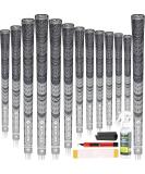 SAPLIZE CL03 Hybrid Golf Grips 13 Pack - Upgrade or Deluxe Kit - 6 Colors - Midsize MultiCompound Golf Club Grips with Solvent Kit - Grey - Buy Online on GoSupps.com