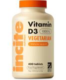 Premium Vitamin D3 1000iu Easy-Swallow Tablets - High Strength Cholecalciferol Supplement - Vegetarian - Made in UK by Incite Nutrition - Buy Online on GoSupps.com
