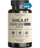 VINATURA Shilajit (60% Fulvic Acid) Panax Ginseng (80% Ginsenosides) 1500mg Shilajit Supplement Fulvic Acid Korean Ginseng for Immune Support Brain Booster - All Natural Shilajit & Ginseng - Buy Online on GoSupps.com