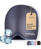 Halo Mask Migraine Relief Cap - Form-fitting Ice Hat for Tension Headaches and Sinus Pain - Cooling Head Ice Pack in Dark Grey - Buy Online on GoSupps.com