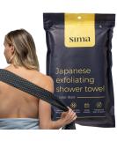 Sima Brand Exfoliating Washcloth Face & Body Scrub Towel - Japanese Exfoliating Towel with Hexagon Fibers, Exfoliating Body Scrubber with 2 Sides for Scrubbing & Washing - 1 Extra Long Towel Pack of 1 - Buy Online on GoSupps.com