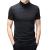 Mens T Shirt Short Sleeve Basic Mock Turtleneck Slim Fit Undershirt Pullover Thermal Solid Tops Large Black