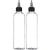 BRIGHTFROM Twist Top (Black) Applicator Bottles, 8 OZ Crystal Clear, Squeeze Empty Plastic Bottles, BPA-Free, PET, Refillable, Open/Close Nozzle - Multi Purpose (Pack of 2)
