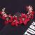 Bridal Crystal Red Flower Hair Vine Wedding Hair bands Wedding Tiara Pearl Headbands Bride Floral Red Headband for Women and Girls