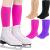 4 Pairs Figure Skating Socks High Tights Skate Socks Ice Skating Socks Nylon Skating Socks for Ice Skates Dance Black, Purple, Nude, Rose