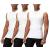DEVOPS 3 Pack Men's Athletic Compression Shirts Sleeveless Large 0# (3 Pack) White / White / White(gray)