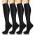 Aoliks 4 Pairs Copper Compression Socks for Women & Men Circulation 15-20 mmHg,Best Support for Nurses Running Black Small-Medium