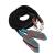 Showman 8ft Round Braided Nylon Split Reins with Teal Painted Feather Poppers