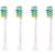 7am2m AM101/AM105 Electric Toothbrush Brush Heads x 4 for 7am2m Electric Toothbrush ONLY(White)