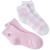 Earth Therapeutics Aloe Socks - Double Pack - PINK PLAID (2 Pairs)