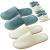6 Pairs Spa Slippers, Washable & Reusable Closed Toe Disposable Indoor Hotel Slippers, Soft Home Coral Fleece Slipper,Super Soft Crystal Velvet, Padded Sole for Comfort- for Guests, Hotel, Travel ,Wedding Blue*3+cream*3