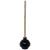 Heavy Duty Black Toilet Plunger with Double Thrust Force Suction Cup, Long Wooden Handle & Large Suction Cup, Clogged Toilet Solution for Bathroom - Set of 1