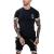 TZIISOA Mens Personality Sport Set Summer Outfit 2 Piece Set Short Sleeve T Shirts and Shorts Stylish Casual Sweatsuit Set X-Large Black