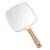 YEAKE Hand Held Mirror with Handle for Makeup,Small Cute Wood Hand Mirror for Shaving with Hole Hanging Single-Sided Portable Travel Vanity Mirror for Men&Women(Square) S, Single Side Square+white