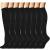 Double Couple 8 Pairs Compression Socks Men Women 20-30 mmHg Knee High Medical Compression Stockings for Nurses Pregnancy Large-X-Large Black