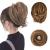 BARSDAR HAARDIE HAIR Extensions Hair-Knoten-Horse-Tieb extension straight synthetic hair part short ponytail rolls hair jewelry simply scrunchie for women 12h24# 20cm 12H24# bright gold brown mixture pale gold blonde