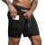 Leidowei Men's 2 in 1 Workout Running Shorts Lightweight Training Yoga Gym 7" Short with Zipper Pockets Medium Black