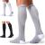 FITRELL 3 Pairs Compression Socks for Women and Men 20-30mmHg-Circulation Support Socks Black+white+grey Small-Medium