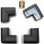 Corner Protector for Baby (4 Large Corners) - RovingCove Hefty-Fit Heavy-Duty Soft Rubber Foam Furniture Corner Bumper Guards, 3M Adhesive Pre-Taped, Onyx Black 4 Count (Pack of 1) Onyx Black