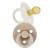 Itzy Ritzy Natural Rubber Pacifiers, Set of 2  Natural Rubber Newborn Pacifiers with Cherry-Shaped Nipple & Large Air Holes for Added Safety Set of 2 in Coconut & Toast, Ages 0  6 Months Coconut/Toast