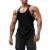 Men's Cotton Workout Tank Tops Dry Fit Gym Bodybuilding Training Fitness Sleeveless Muscle T Shirts Black X-Large
