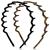 Kitsch Zig Zag Headbands - Recycled Plastic Hair Band for Men & Women | Classic 90s Headband & Hairband | Mens Headband | Wavy Headband with Teeth | Hair Headbands for Women  2pc (Black&Tort)