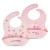Vicloon Silicone Baby Bib Baby Weaning Bibs Waterproof Baby Feeding Bibs Adjustable with Wide Food Catcher Pocket Unisex Toddler Bibs pink